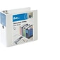 Quill Brand® Heavy Duty 5" 3 Ring View Binder, Easy Open D Rings, White (74205WE)