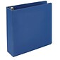 Quill Brand® Heavy Duty 3" 3 Ring Non View Binder, Easy Open D Rings, Blue (780502)