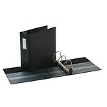 Quill Brand® Heavy Duty 4 3 Ring Non View Binder, Easy Open D Rings, Black (780551)