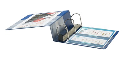 Quill Brand® Heavy Duty 4 3 Ring Non View Binder, Easy Open D Rings, Blue  (780552)