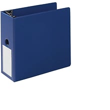 Quill Brand® Heavy Duty 5 3 Ring Non View Binder, Easy Open D Rings, Blue (780602)