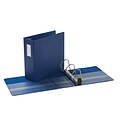 Quill Brand® Heavy Duty 4 3 Ring Non View Binder, Easy Open D Rings, Blue  (780552)