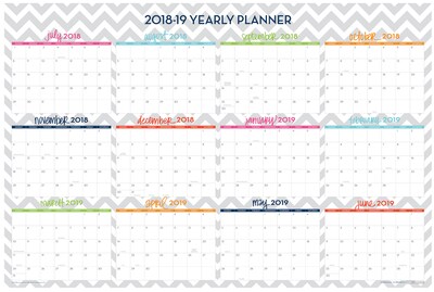 2018-2019 / 2019 Blue Sky Academic Dabney Lee Laminated Wall Calendar, Ollie, 36 x 24 (102411-19)