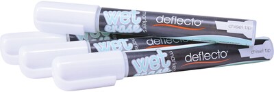 Deflecto® Wet Erase Marker, Chisel Point, White, 4/Pack (SMA510-V4-WT)