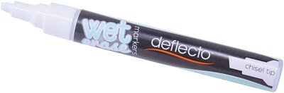 Deflect-O Wet Erase Marker, Chisel Point, White, 4/Pack (SMA510-V4-WT)