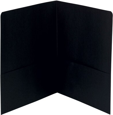 Smead Two Pocket Portfolios, Black, 25/BX
