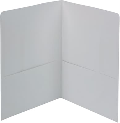 Smead Leatherette 2 Pocket Portfolios, Letter, White, 25/Box