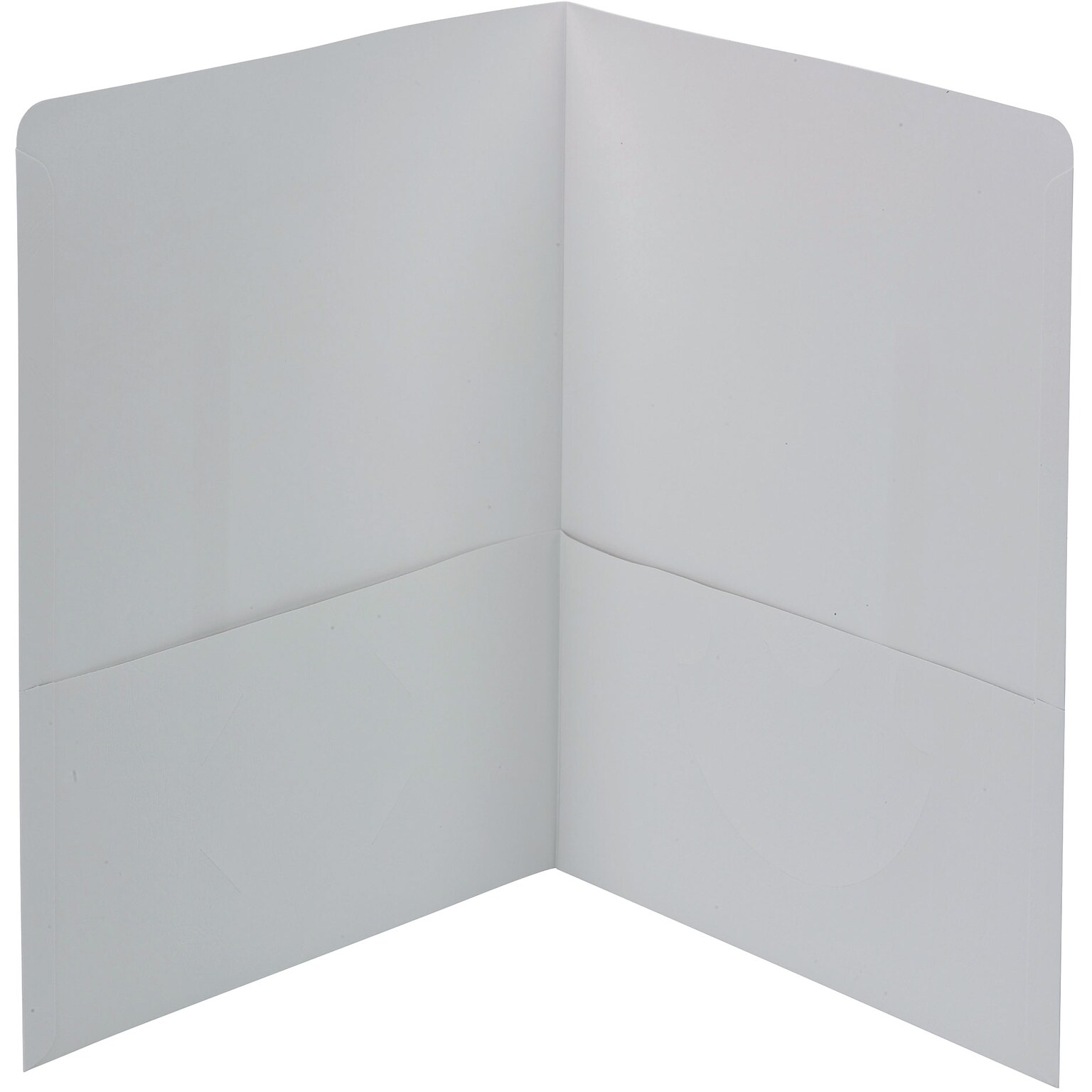 Smead Leatherette 2 Pocket Portfolios, Letter, White, 25/Box