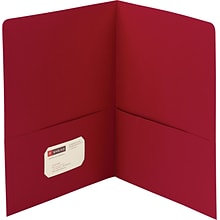 Smead Two Pocket Portfolios, Red, 1/2 Capacity, 11x 8 1/2, 25/Box