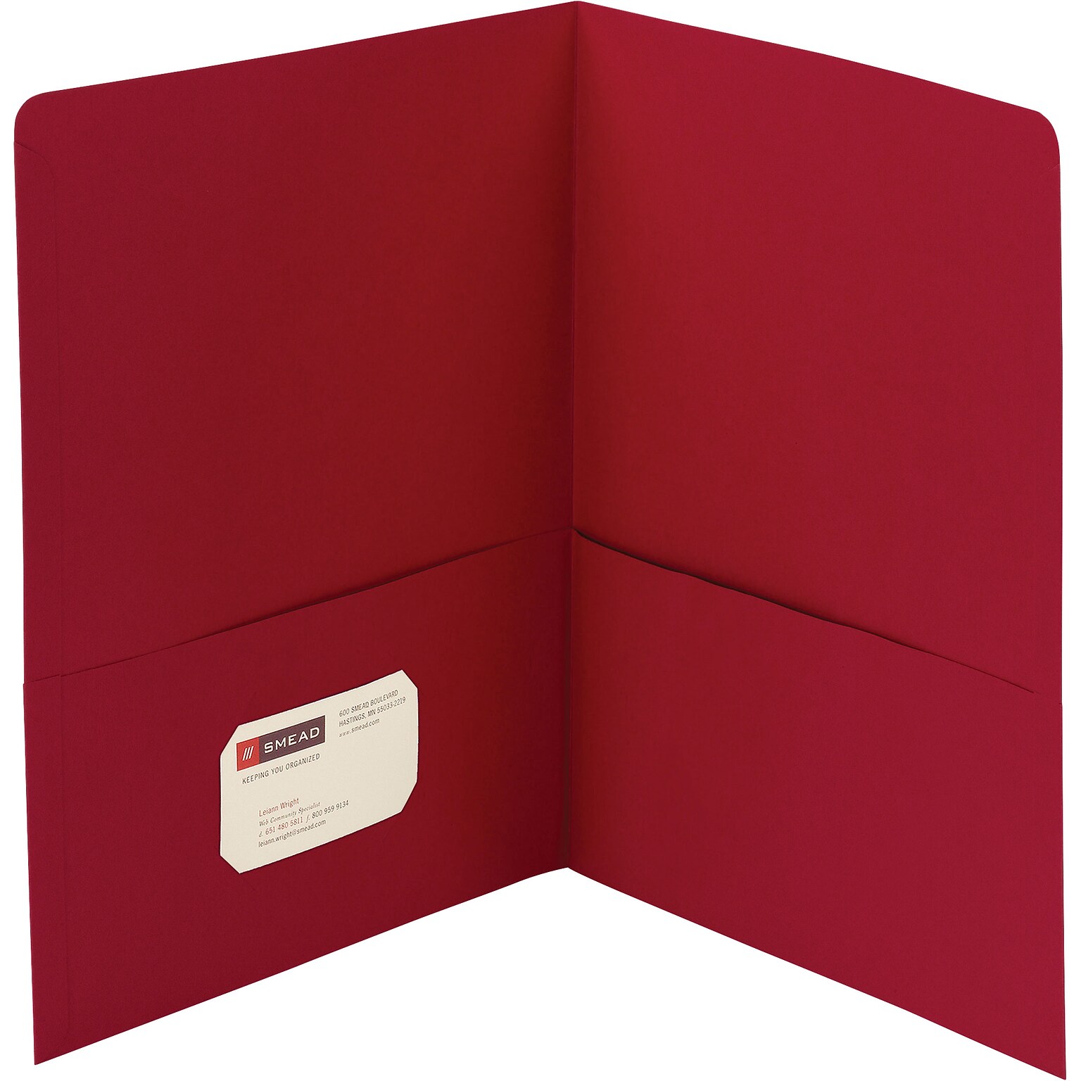 Smead Two Pocket Portfolios, Red, 1/2 Capacity, 11x 8 1/2, 25/Box