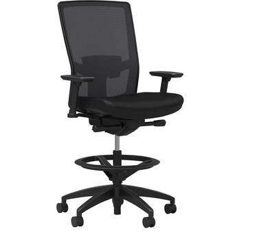 Union & Scale™ Workplace2.0 500 Series Mesh and Fabric Stool with Adjustable Lumbar Support, Black (