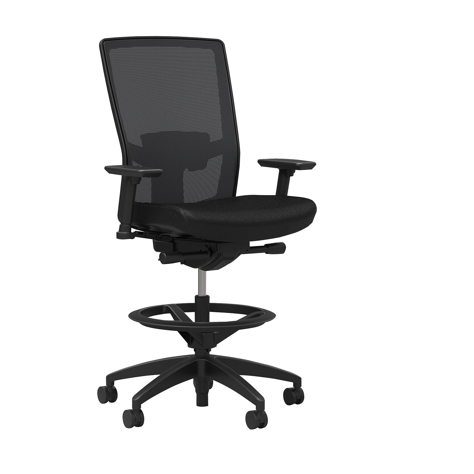 Workplace2.0™ 500 Series Mesh and Fabric Stool with Adjustable Lumbar Support, Black (51975)