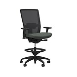 Union & Scale™ Workplace2.0 500 Series Mesh and Fabric Stool, Iron Ore, Adjustable Lumbar, 2D Arms,