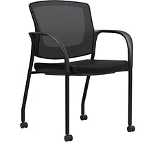 Union & Scale™ Workplace2.0 500 Series Mesh and Fabric Guest Chair with Fixed Arms, Black, Fully Ass