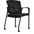 Union & Scale™ Workplace2.0 500 Series Mesh and Fabric Guest Chair with Fixed Arms, Black, Fully Ass