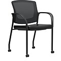 Union & Scale™ Workplace2.0 500 Series Vinyl and Mesh Guest Chair with Fixed Arms, Black, Fully Assembled (51980)