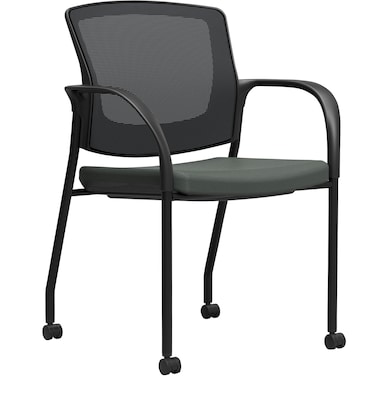 Union & Scale™ Workplace2.0 500 Series Mesh and Fabric Guest Chair with Fixed Arms, Iron Ore, Fully