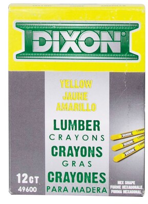 Dixon® Lumber Crayons, Yellow Barrel, Dozen