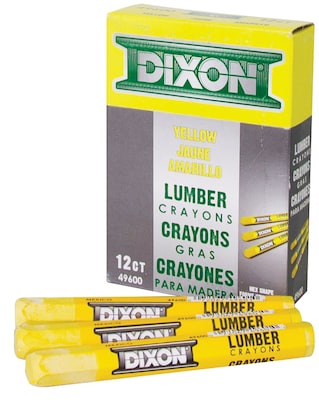 Dixon® Lumber Crayons, Yellow Barrel, Dozen