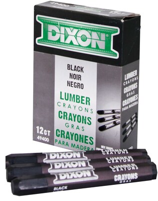 Lumber Crayons, Carbon Black, 12/Box (49400)