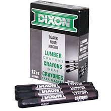Lumber Crayons, Carbon Black, 12/Box (49400)