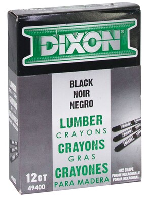 Lumber Crayons, Carbon Black, 12/Box (49400)