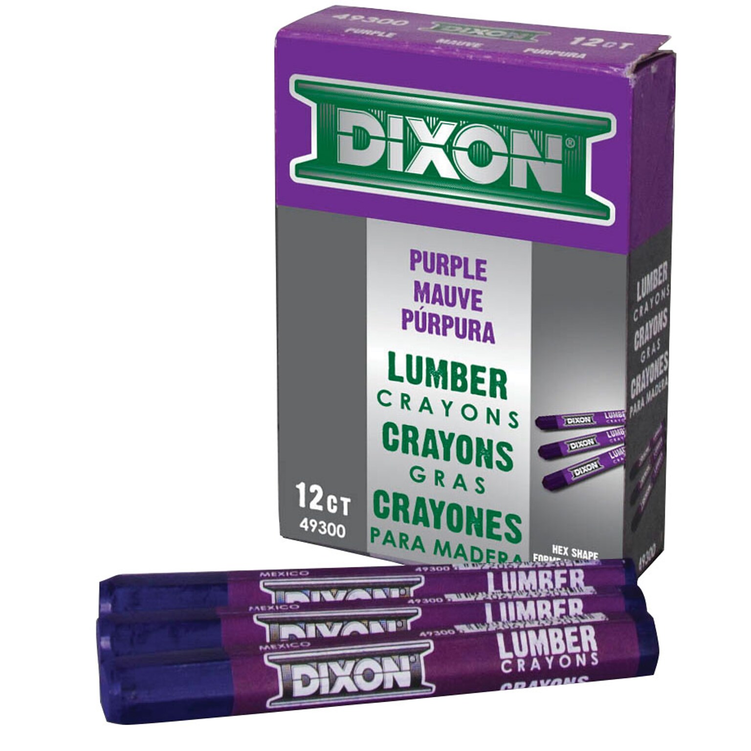 Dixon® Lumber Crayons, Purple, Dozen