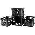 Storex Mini Crate, 6H x 7.75L x 9W, Black, 12/Set (STX61594U12S)