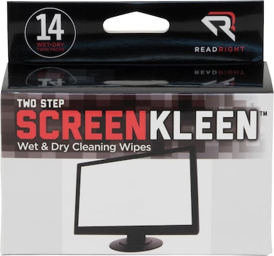 Read Right Kleen & Dry Screen Cleaner, 14/Box