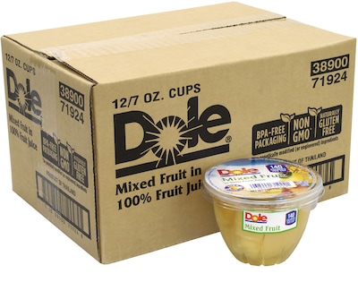 Dole Mixed Fruit in 100% Fruit Juice Cups, 7 oz., 12/Pack (209-02549) | Quill.com