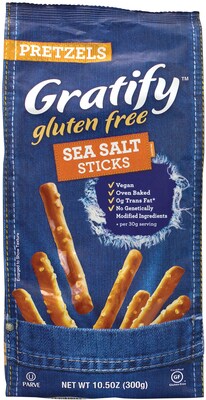 Gratify Gluten-Free Sea Salt Pretzel Sticks, 10.5 oz., 6/Pack (209-02571)