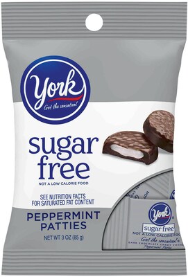 York Sugar Free Peppermint Patties Peppermint Dark Chocolate Candy Bar, 3 oz., 12/Pack (246-01076)