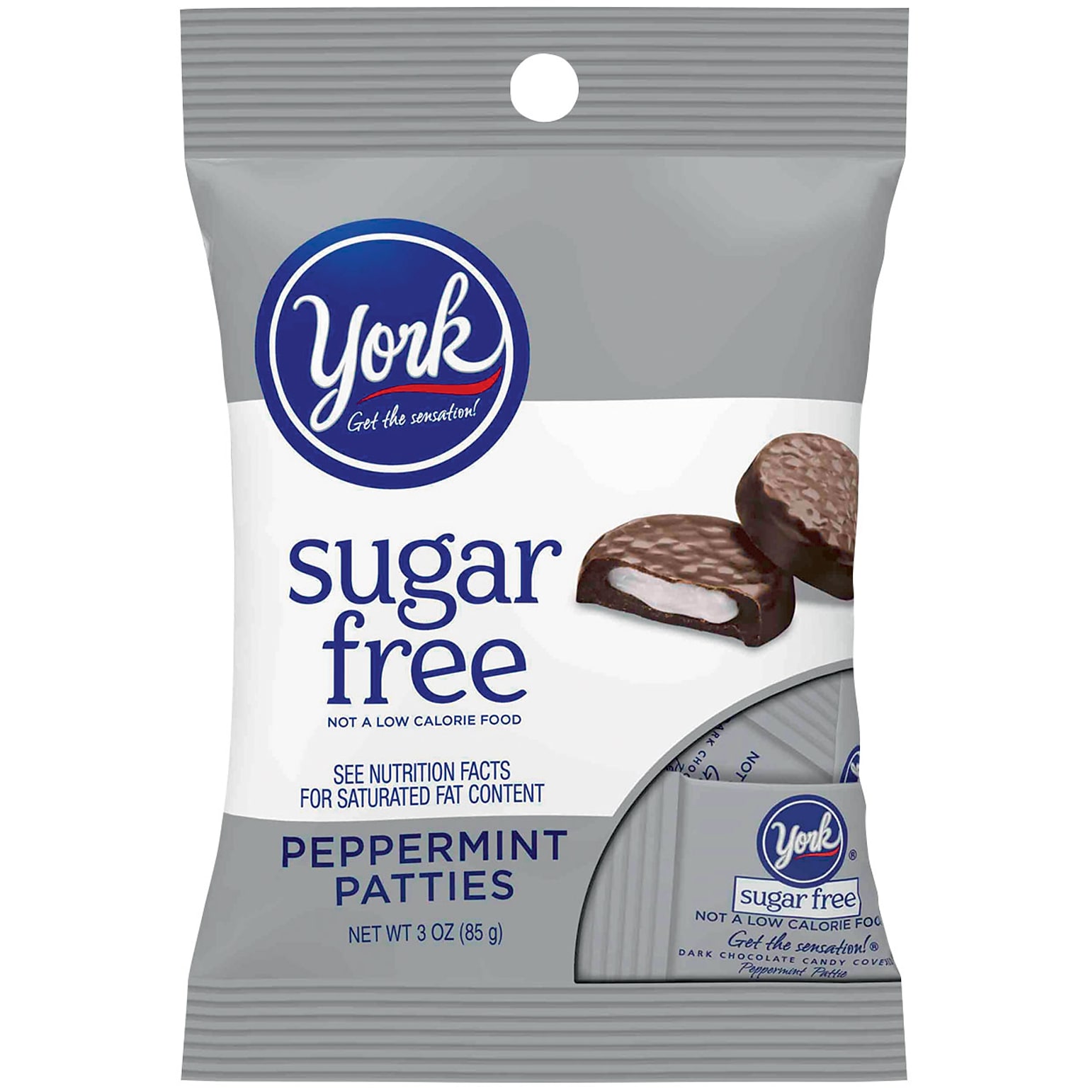 York Sugar Free Peppermint Patties Peppermint Dark Chocolate Candy Bar, 3 oz., 12/Pack (246-01076)