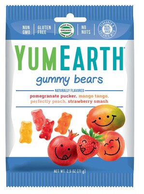 YumEarth Fruit Gummy Bears, 2.5 oz, 12 (270-00019)