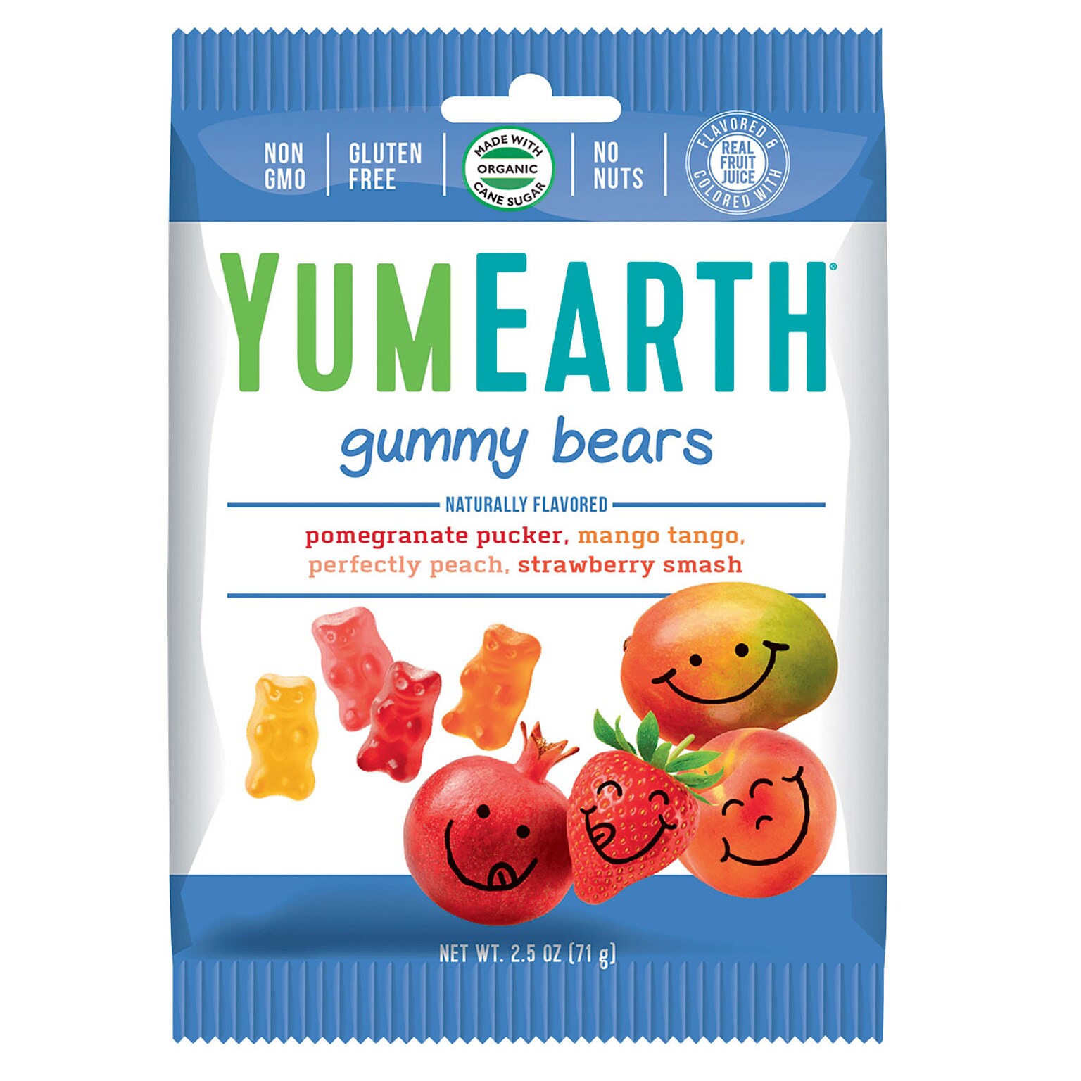 YumEarth Fruit Gummy Bears, 2.5 oz, 12 (270-00019)