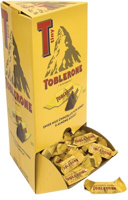 Toblerone Mini Swiss Milk Chocolate with Honey-Almond Nougat Candy Bar, .28 oz., 100/Box (304-00012)