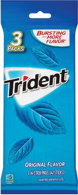 Trident Original Gum, 16 oz., 14 Pieces/Pack, 3/Pack (304-00049)