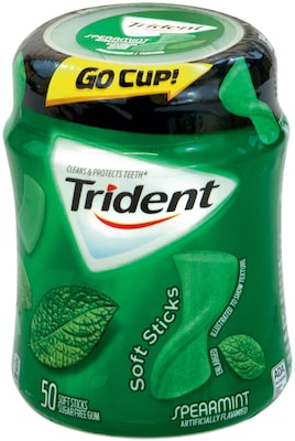 Trident Sugar Free Spearmint Gum, 16 oz., 50 Pieces/Pack, 6/Pack (304-01066)