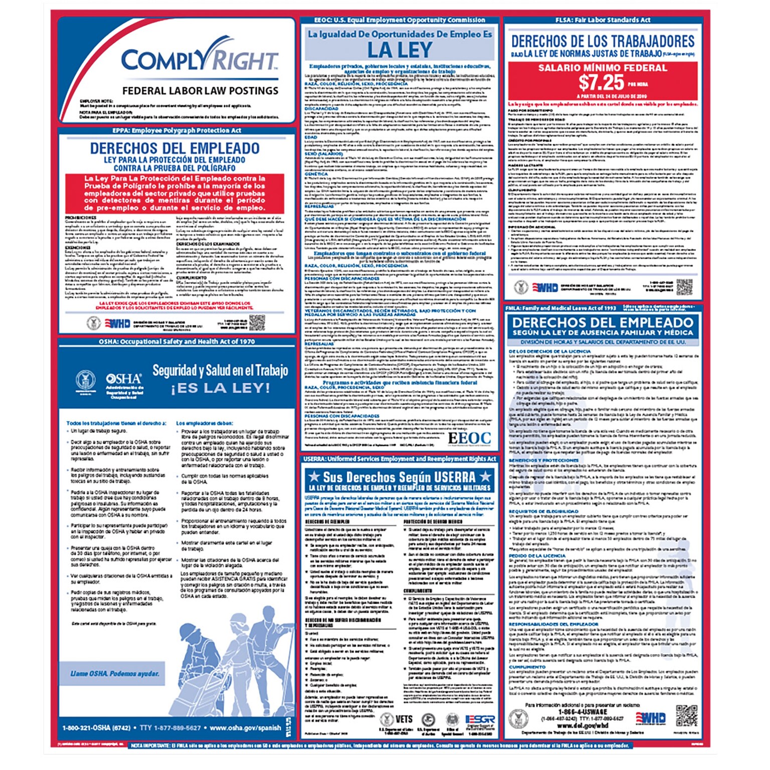 ComplyRight™ Federal Labor Law Poster, Spanish (ERFEDS)