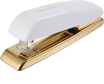 Swingline Durable Desk Stapler 20 Sheet Capacity White Gold