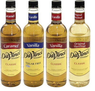 DaVinci Gourmet Syrup Variety Pack, 750 mL., 4/Pack (307-00027)