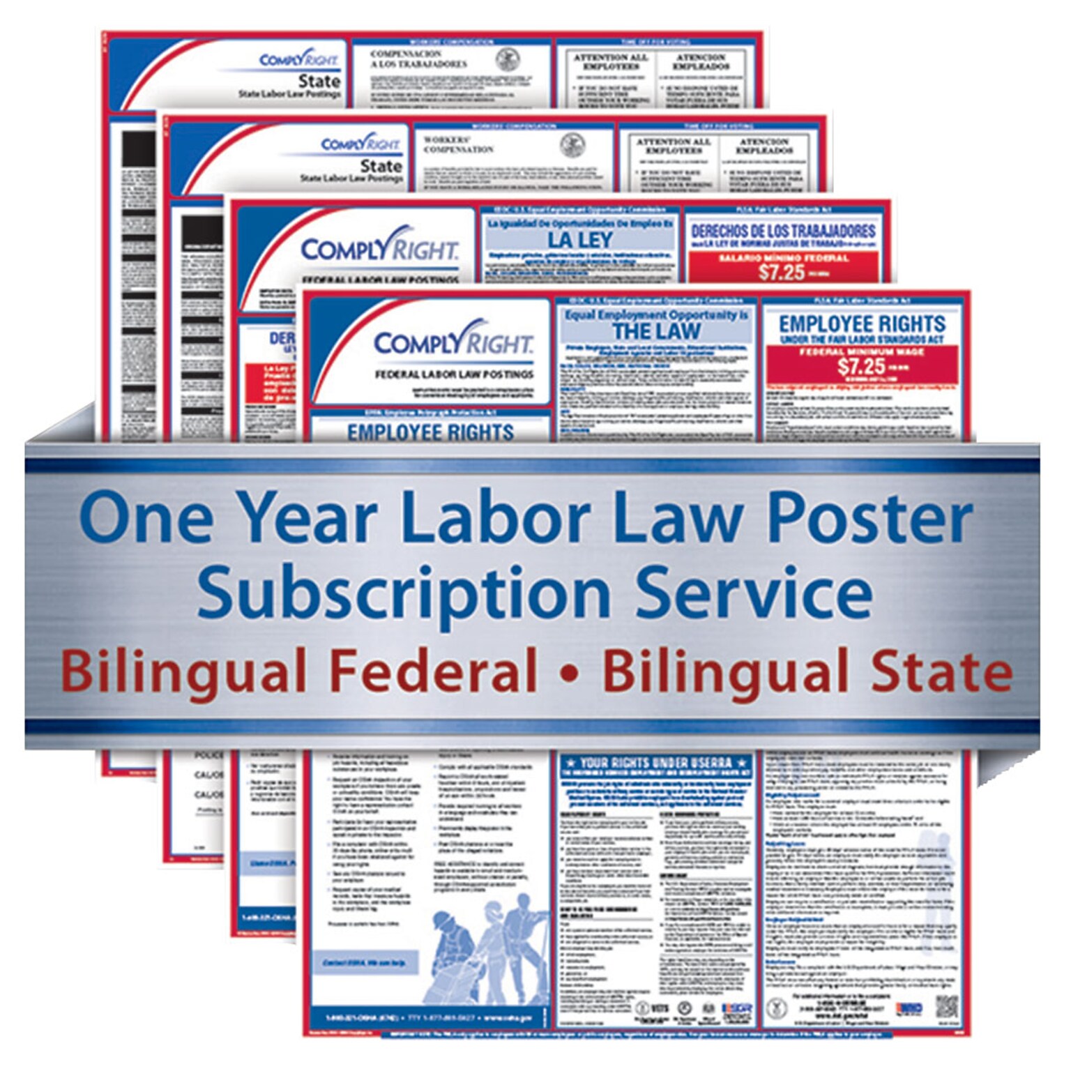 ComplyRight™ One-Year Federal and State Poster Service, Connecticut Mercantile, Bilingual Fed and State Posters (U1200CBACT07)