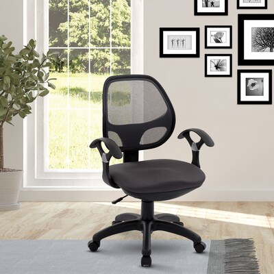 Techni Mobili Mid-Back Mesh Task Chair, Black