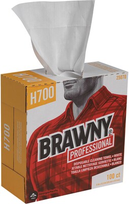 Brawny Professional H700 Heavy Duty Multifold Paper Towels, 1-Ply, 100 Sheets/Pack (25070)