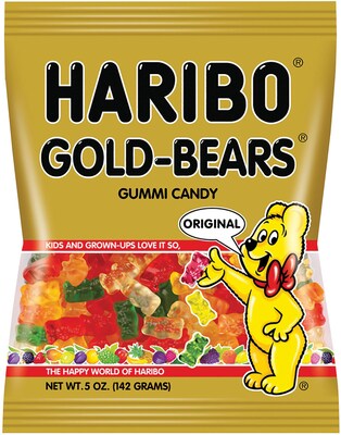 Haribo Gold Gummi Bears Bag, 5 oz, 12 Count