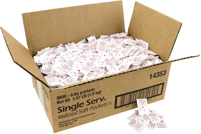 Single Serve Iodized Salt Packet 3000 Count