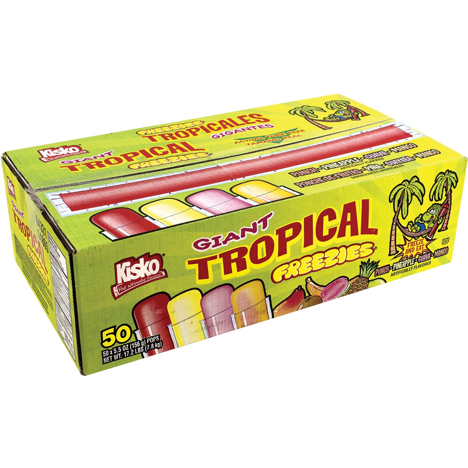 Kisko Giant Tropical Freezies, 5.5 oz, 50/Box (209-00478)