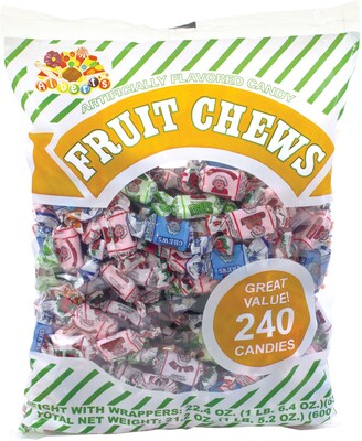 Assorted Fruit Chews; 240-Piece Bag