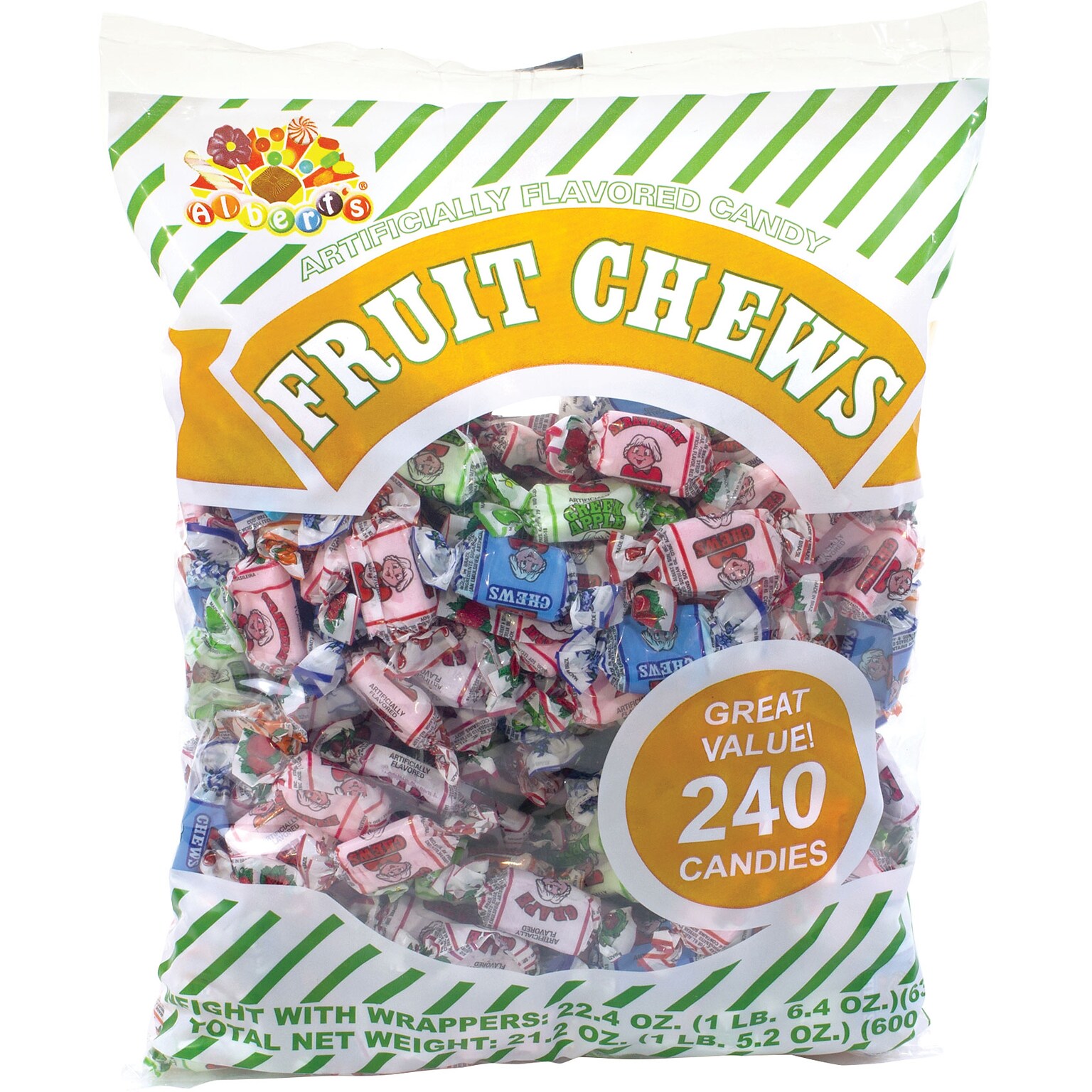 Assorted Fruit Chews; 240-Piece Bag