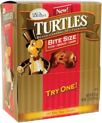 DeMet's Turtles Snack Size Pecans, Chocoloate & Caramel Milk Chocolate Candy Bar, .42 oz. (209-05618)